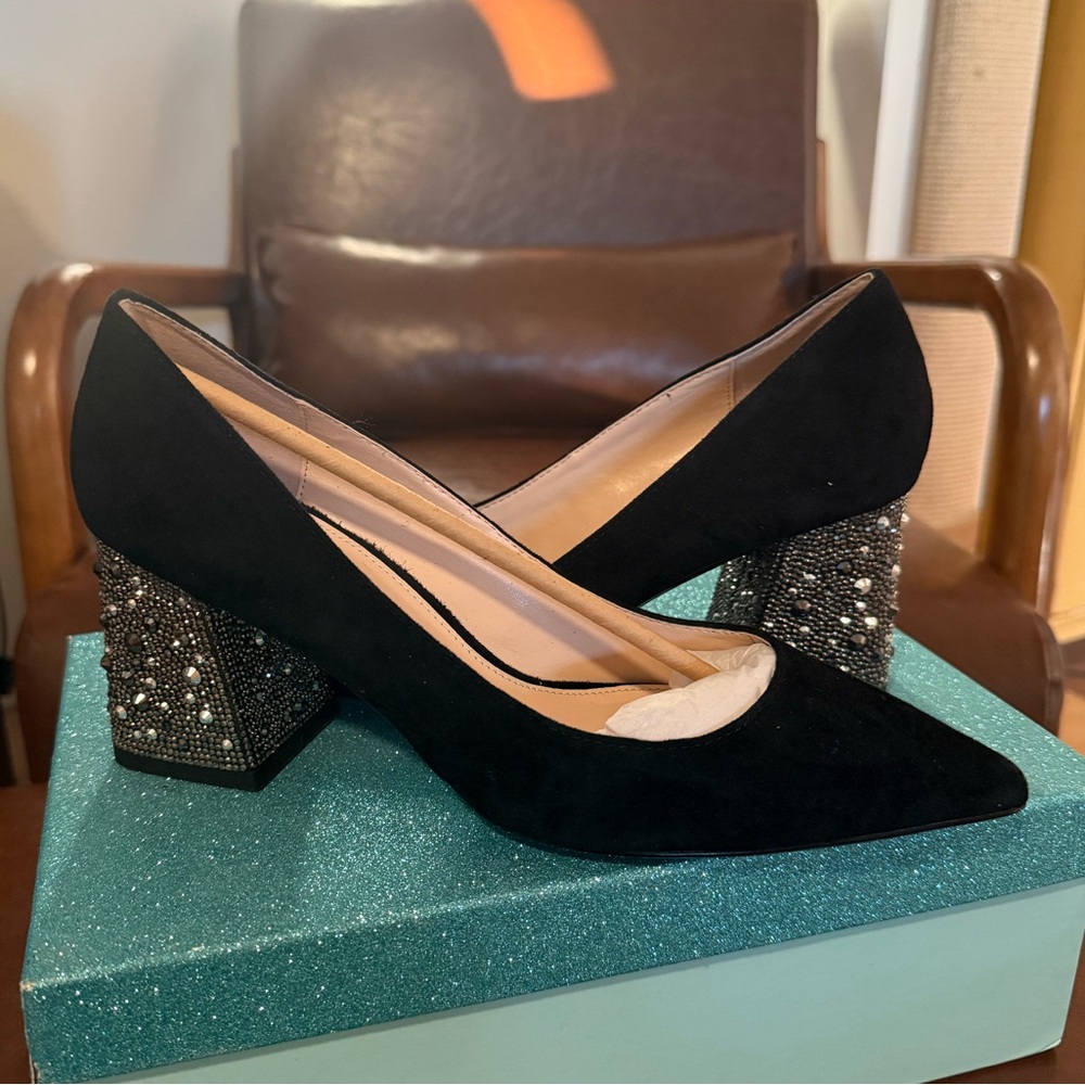 Betsey Johnson Suede and Gemstone pump